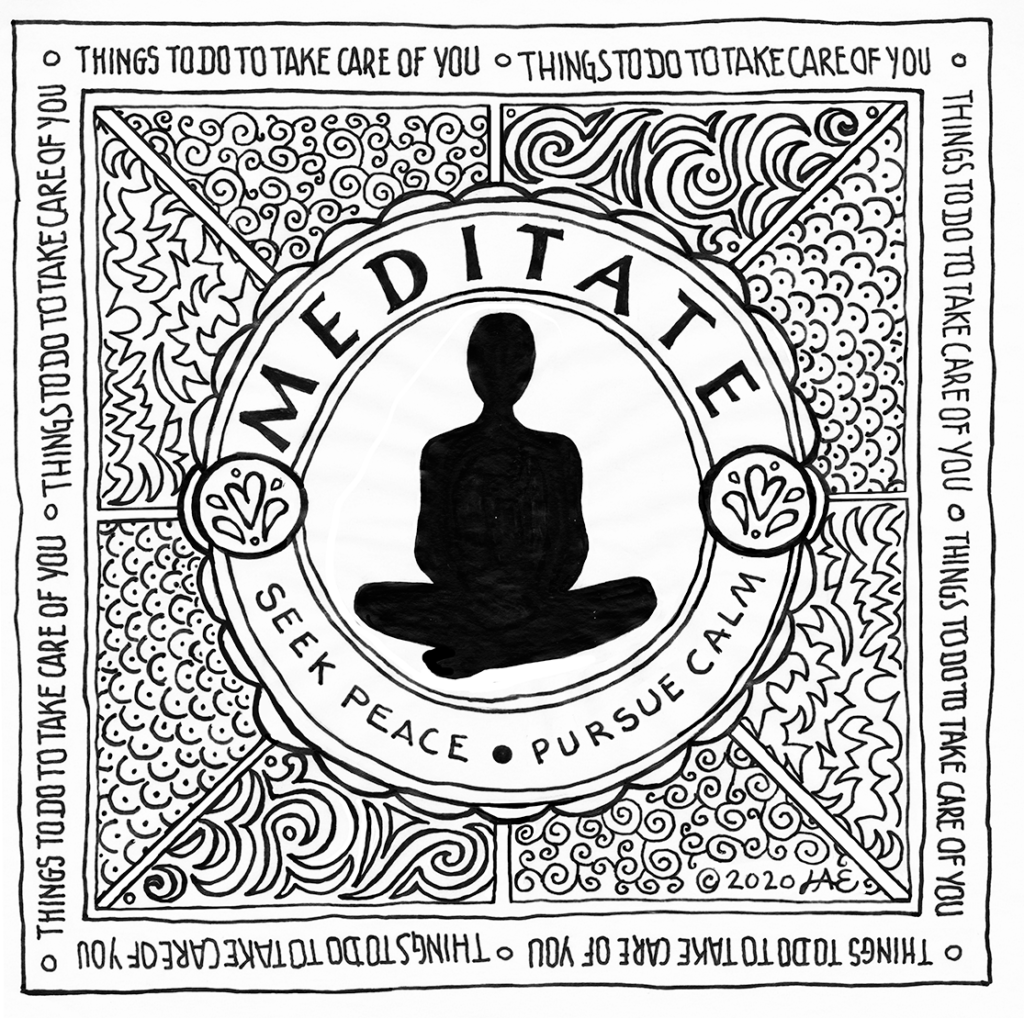 Meditate Coloring Page