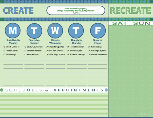 Calendar planner page