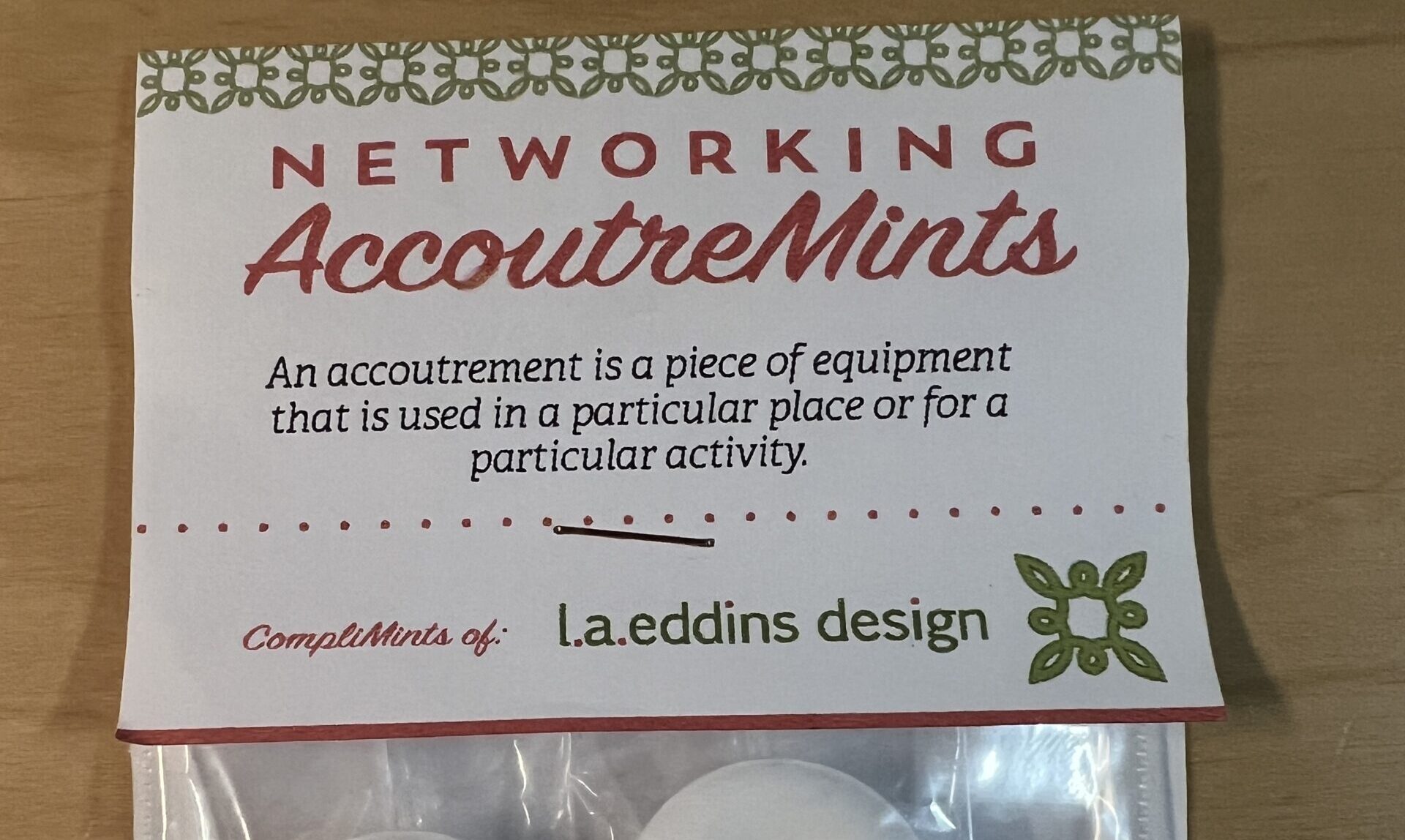 A package of mints called Accoutre-Mints